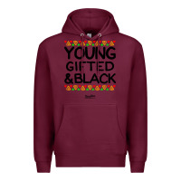 Burgundy young gifted and black african american men Premium Hoodie - artisFamous