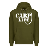 Army Green carp life funny fish fishing Premium Hoodie - artisFamous