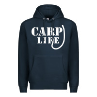 Navy carp life funny fish fishing Premium Hoodie - artisFamous