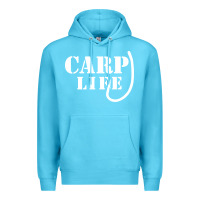 Ocean Blue carp life funny fish fishing Premium Hoodie - artisFamous