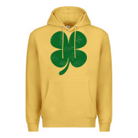 Antique Gold distressed green four leaf clover Premium Hoodie - artisFamous