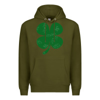 Army Green distressed green four leaf clover Premium Hoodie - artisFamous