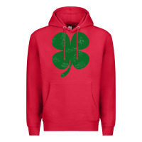 Cardinal distressed green four leaf clover Premium Hoodie - artisFamous