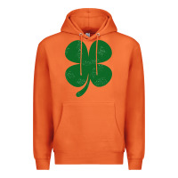 Carrot distressed green four leaf clover Premium Hoodie - artisFamous