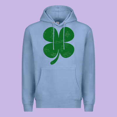 Distressed Green Four Leaf Clover Premium Hoodie Designed By Artisfamous