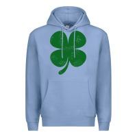 Colony Blue distressed green four leaf clover Premium Hoodie - artisFamous