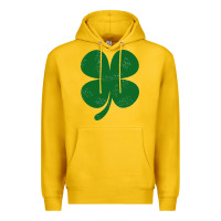 Lemon distressed green four leaf clover Premium Hoodie - artisFamous