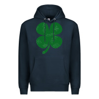 Navy distressed green four leaf clover Premium Hoodie - artisFamous