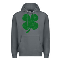 Rock distressed green four leaf clover Premium Hoodie - artisFamous