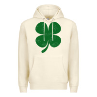 Sandshell distressed green four leaf clover Premium Hoodie - artisFamous