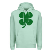 Seafoam distressed green four leaf clover Premium Hoodie - artisFamous