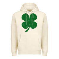 Tofu distressed green four leaf clover Premium Hoodie - artisFamous