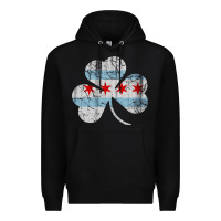 Black irish chicago flag shamrock Premium Hoodie - artisFamous