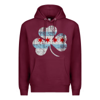Burgundy irish chicago flag shamrock Premium Hoodie - artisFamous