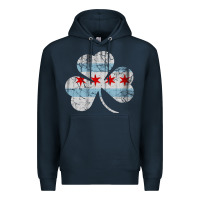Navy irish chicago flag shamrock Premium Hoodie - artisFamous