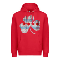Red irish chicago flag shamrock Premium Hoodie - artisFamous