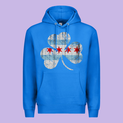 Irish Chicago Flag Shamrock Premium Hoodie Designed By Artisfamous