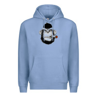 Colony Blue Monkey Smoking Premium Hoodie - artisFamous