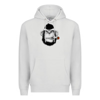 Dove Grey Monkey Smoking Premium Hoodie - artisFamous