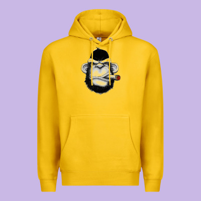 Monkey Smoking Premium Hoodie Designed By Artisfamous