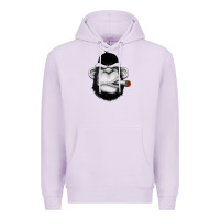 Lilac Monkey Smoking Premium Hoodie - artisFamous