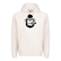 Pale Pink Monkey Smoking Premium Hoodie - artisFamous