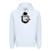 White Monkey Smoking Premium Hoodie - artisFamous