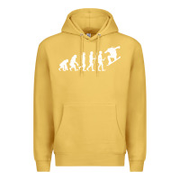 Antique Gold Snowboarding Evolution | Snowboard Mountain Winter Premium Hoodie - artisFamous
