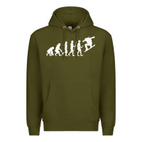 Army Green Snowboarding Evolution | Snowboard Mountain Winter Premium Hoodie - artisFamous