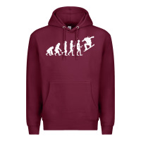 Burgundy Snowboarding Evolution | Snowboard Mountain Winter Premium Hoodie - artisFamous
