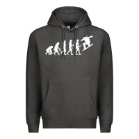 Charcoal Heather Snowboarding Evolution | Snowboard Mountain Winter Premium Hoodie - artisFamous