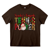 Chocolate Brown Santa's Favorite Tennis Player For Christmas Heavy Core Tee - FaDigitalArtStudio