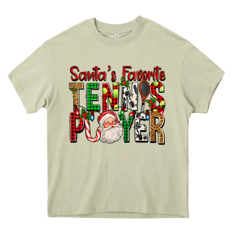 Santa's Favorite Tennis Player For Christmas Heavy Core Tee by FaDigitalArtStudio | Teevron