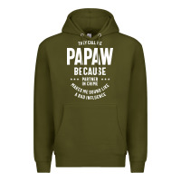 Army Green Mens They Call Me Papaw Because Partner In Crime - Dad & Grandpa Birth Premium Hoodie - artisFamous