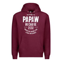 Burgundy Mens They Call Me Papaw Because Partner In Crime - Dad & Grandpa Birth Premium Hoodie - artisFamous