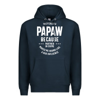 Navy Mens They Call Me Papaw Because Partner In Crime - Dad & Grandpa Birth Premium Hoodie - artisFamous
