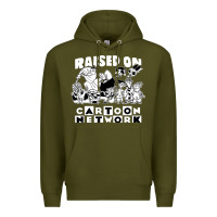 Army Green raised on cartoon network Premium Hoodie - artisFamous