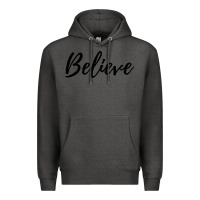 Charcoal Heather believe Premium Hoodie - artisFamous