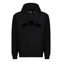 Black camper vintage retro Premium Hoodie - artisFamous