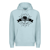 Blue Mist camper vintage retro Premium Hoodie - artisFamous