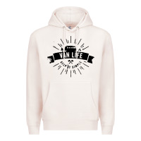 Pale Pink camper vintage retro Premium Hoodie - artisFamous
