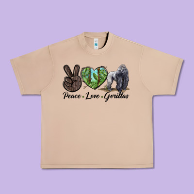 Peace Love Gorillas Urban Heavy Tee Designed By Lillyallendesigns