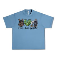Pebble Blue Peace Love Gorillas Urban Heavy Tee - LillyAllenDesigns
