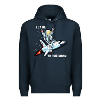 Navy dogecoin hodl to the moon Premium Hoodie - artisFamous