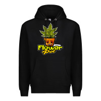 Black flower pot funny weed Premium Hoodie - artisFamous