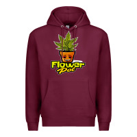 Burgundy flower pot funny weed Premium Hoodie - artisFamous