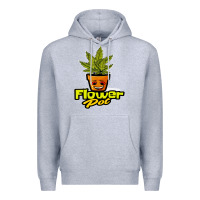 Heather Grey flower pot funny weed Premium Hoodie - artisFamous