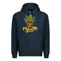 Navy flower pot funny weed Premium Hoodie - artisFamous
