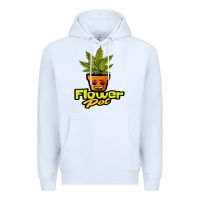 White flower pot funny weed Premium Hoodie - artisFamous