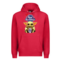 Cardinal Baby Yoda Hugs Pabst Blue Ribbon Beer Premium Hoodie - artisFamous